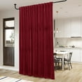 thumbnail image 2 of ZXNYH Black Velvet Curtains 84 inches Long - Thermal Insulated Sliding Door Curtains Privacy Separating Wall Divider Partition for Apartment/Home Office, Black, W100 x L84 inches, 1 Panel, 2 of 8