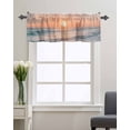 thumbnail image 5 of Modern Summer Seaside Sunset Sunrise Curtain Valances for Kitchen Windows,Rod Pocket Short Valance Ocean Beach Scenery Window Treatment for Living Room Bathroom Bedroom,60" x 18"-1 Panel, 5 of 9