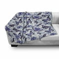 thumbnail image 3 of Retro Soft Flannel Fleece Blanket, Old Fashioned Butterfly Moth Forms Romance Flowers Essence Beauty Picture, Cozy Plush for Indoor and Outdoor Use, 50" x 60", Violet Black Baby Blue, by Ambesonne, 3 of 6