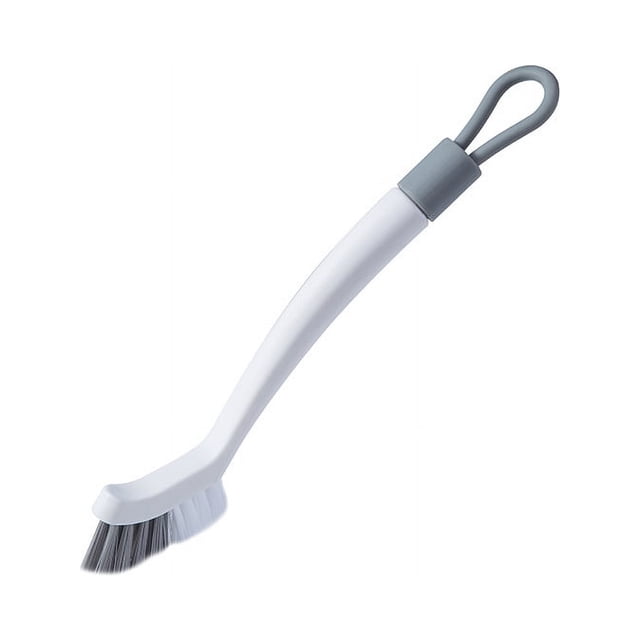 Cepillo de limpieza de baño, cepillo de limpieza de cocina, 2 cepillos, gris blanco, herramienta integrada para quitar manchas, para cocina, baño
