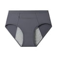 thumbnail image 2 of Leak-Proof High-Waisted Menstrual Underwear for Women, Extended Coverage Period Panties with Cotton Gusset, Comfort Fit Plus Size Underwear for Heavy Flow Days Gray XL, 2 of 3