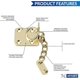 thumbnail image 2 of Polished brass door chain, external and internal door limiter for wood and UPVC doors, 2 of 5