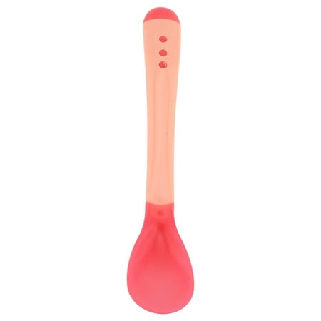 

Temperature Sensing Spoons Forks Soft Baby Feeding Spoon Gum‑Friendly Training ForkSpoon