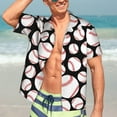 thumbnail image 6 of Men's Short Sleeve Hawaiian Shirt Tropical Print Casual Button Down Aloha Shirt, 6 of 8