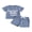 Blue, variant on Toddler Baby Boys Mothers Day Outfit Summer Clothes Mama's Little Man Embroidery Letters Waffle Knit Short Sleeve T-Shirt and Pocket Shorts Toddler Boy Summer 2 Piece Outfits