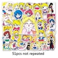 thumbnail image 5 of 50 Anime Sailor moon Decals Popular Classic Anime Stickers Cartoon Waterproof Vinyl Decals for Water Bottle Laptop Guitar Car Luggage Skateboard Manga Gifts for Teens, 5 of 5