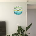 thumbnail image 7 of Wall Clock Silent Non-Ticking Wooden Clocks Battery Operated 14 Inch Rustic Beach Style Decorative for Kitchen Bathroom Bedroom, 7 of 7