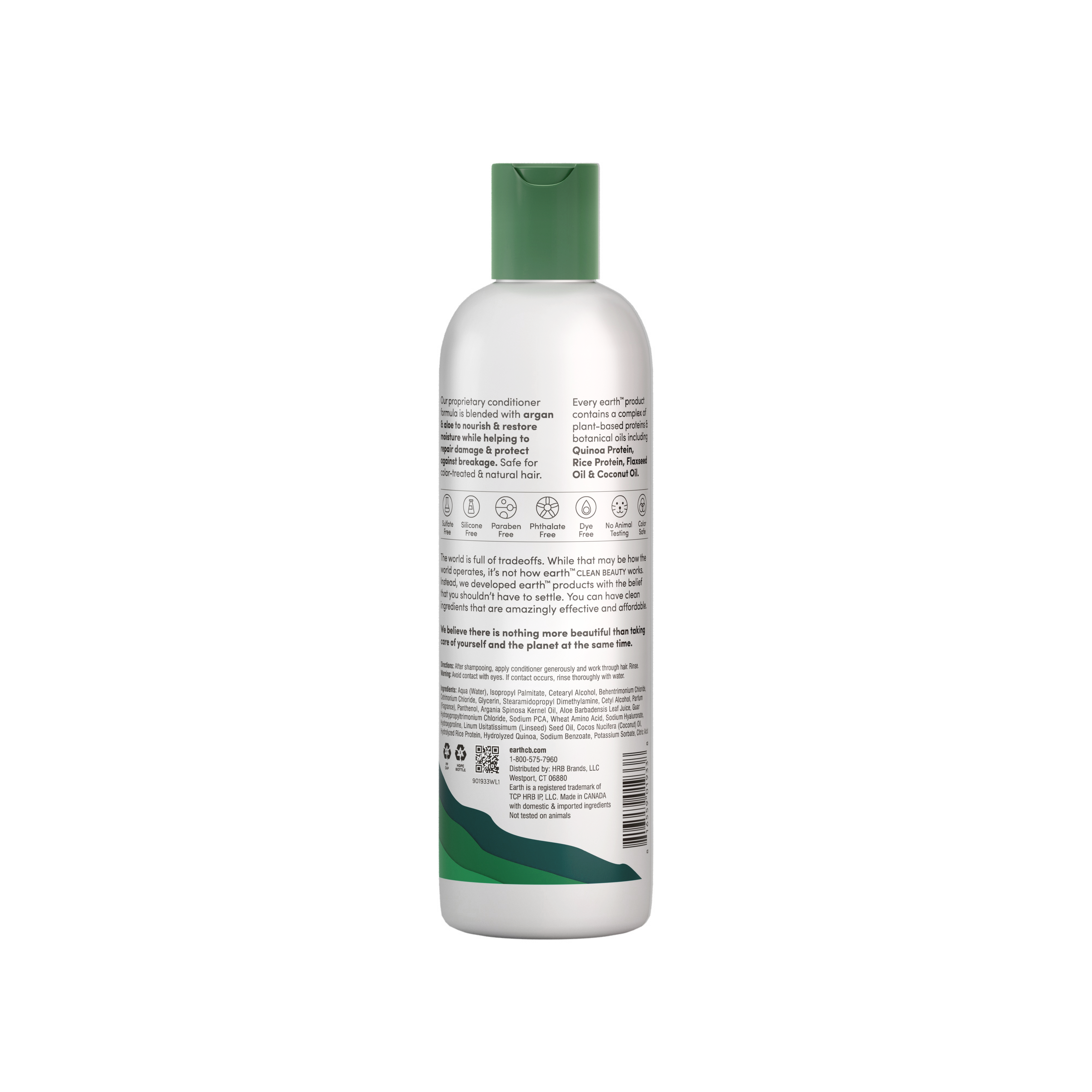 earth Clean Beauty Moisture and Repair Conditioner with Argan Oil and Aloe,  for All Hair Types,12 fl oz. - image 2 of 8