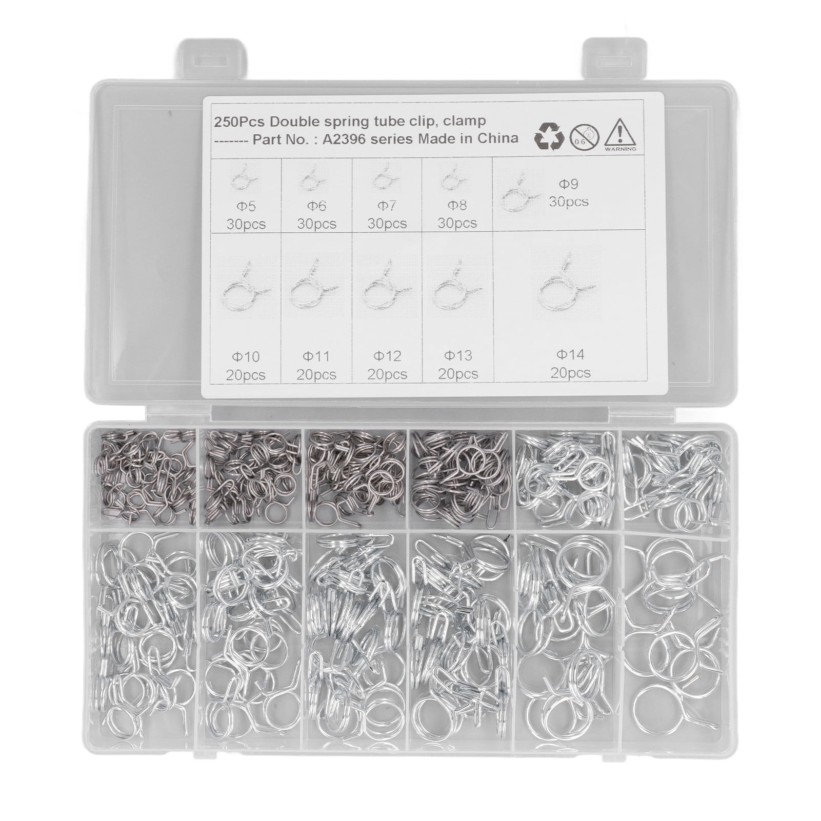 Hose Tube Spring Clamp, Double Wire Irrigation Hose Clamp Galvanize