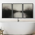 thumbnail image 3 of IDEA4WALL Framed Canvas Print Wall Art Set of 3 Minimalist Black & Gray Abstract Illustration Pastel Hazy Landscape Modern Graffiti Digital Art Zen Cool Relax for Home Decor - Black 16"x24"x3, 3 of 5