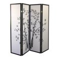 thumbnail image 2 of 70" Tall 4-Panel Screen / Room Divider, Bamboo Design with Black finish, 2 of 2