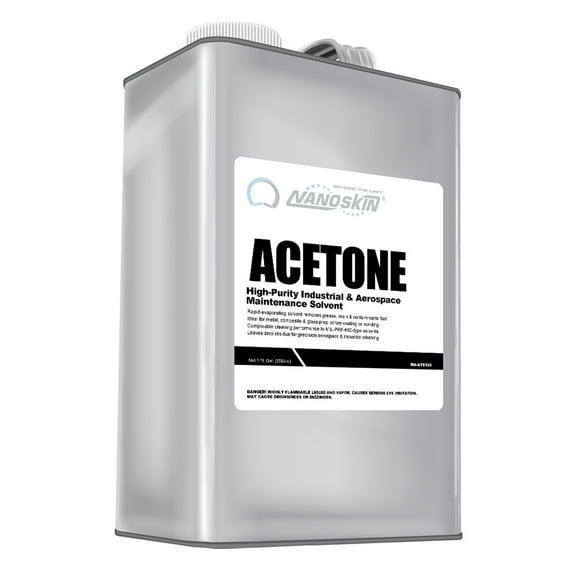 Nanoskin Acetone 1 Gallon – Industrial & Aerospace Grade Solvent Cleaner, Fast-Evaporating Degreaser for Metal, Glass & Composite Surface Prep, Residue-Free Formula for Paint & Adhesive Removal