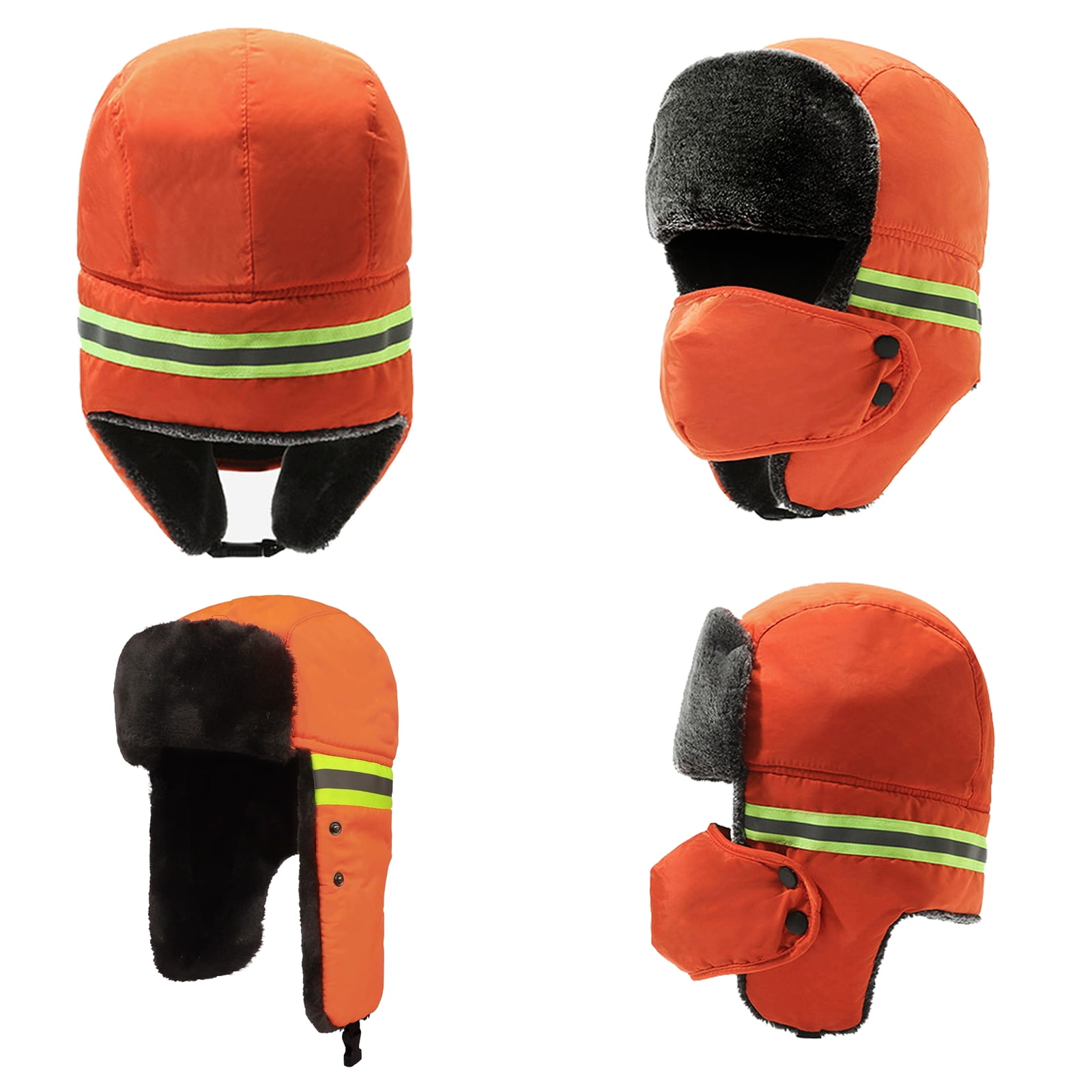 2 Pcs Winter Reflective Balaclava Mask Thermal Full Face Neck Cover Hat Adjustable High Visibility Outdoor Ski Mask