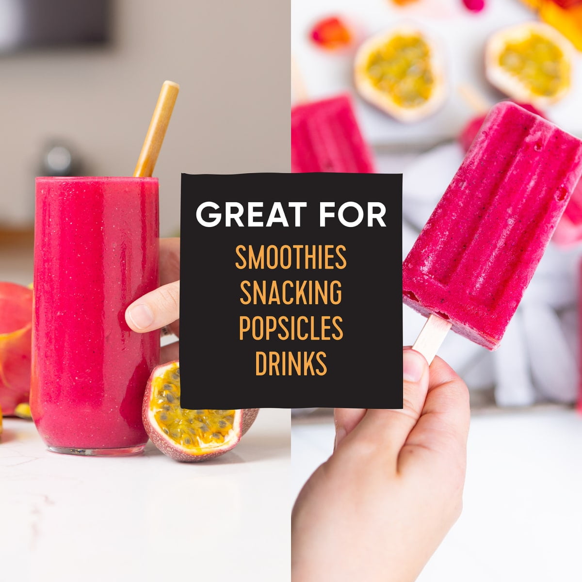Pitaya Foods Bite-Sized Immunity Frozen Fruit Blend, Dragon & Passion Fruit, and Mango, 12 oz