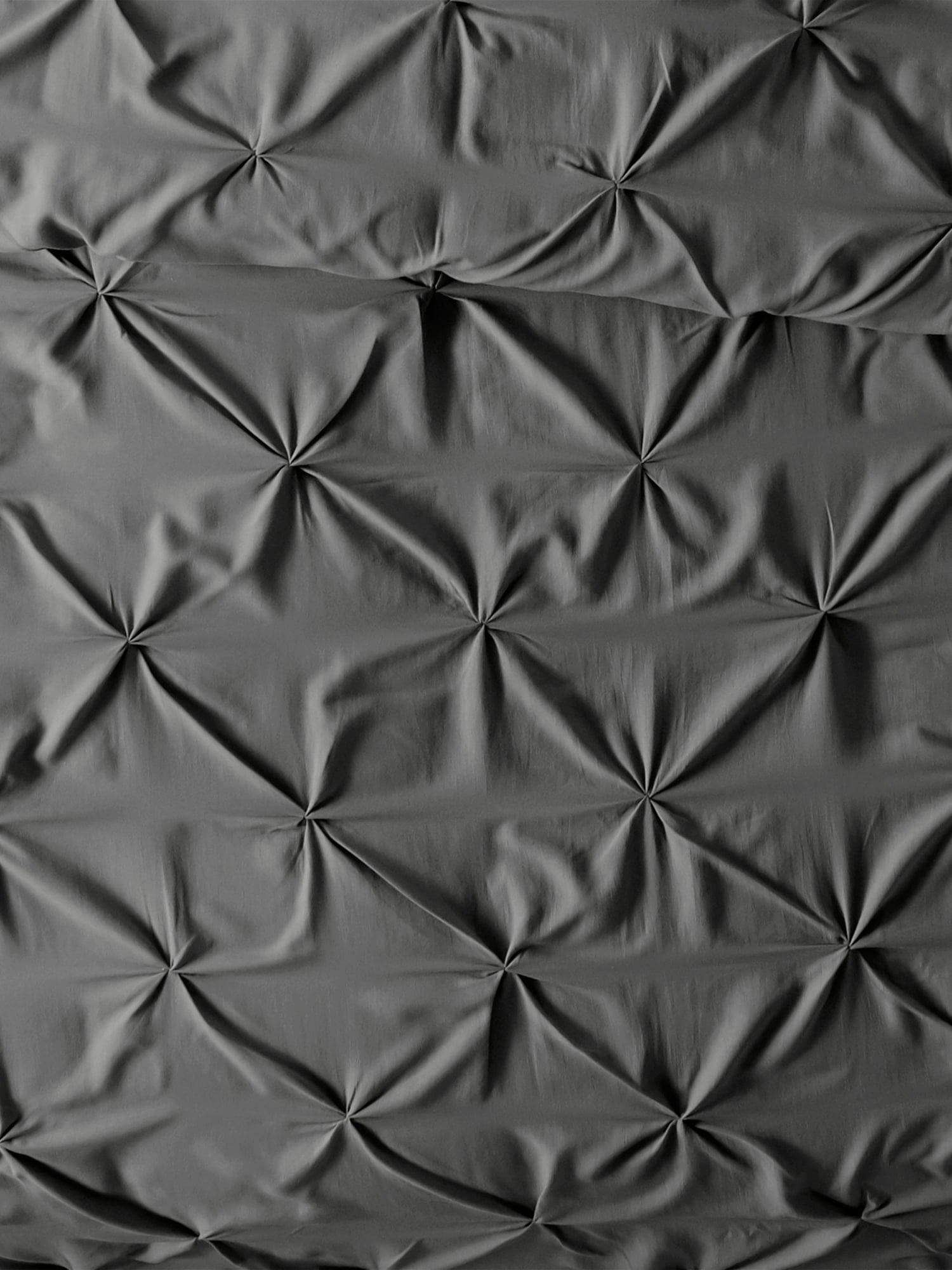 Comfort Canopy - 3 Piece Gray Pinch Pleated Duvet Cover Set with Shams for Queen Size Bedding