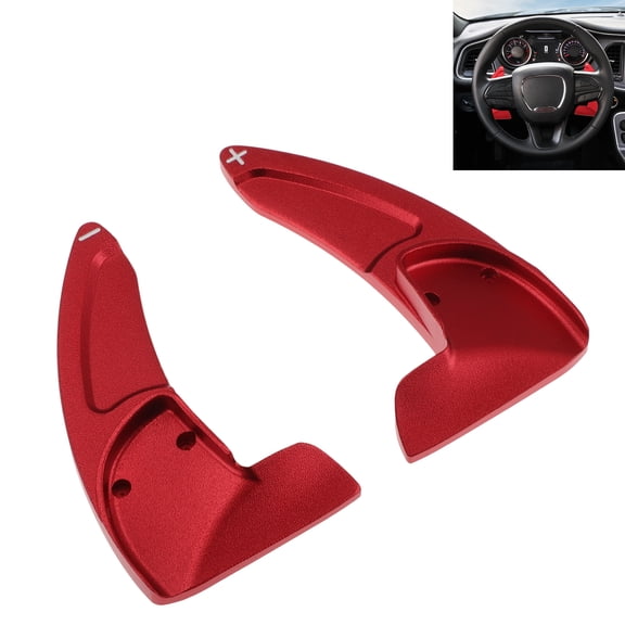Unique Bargains 1Set Red Aluminum Alloy Steering Wheel Paddles Shift Extensions Interior Accessories for Dodge Challenger 2015-2023 for Dodge Charger 2015-2023