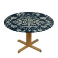 thumbnail image 3 of JEUXUS Boho Blue Round Tablecloth - Waterproof Fabric Table Cloth Protector, Vintage Ethnic Modern Geometric Abstract Tablecloths Washable Table Cover for Kitchen Banquet Party, 3 of 7