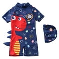 thumbnail image 1 of GDREDA One Piece Bathing Suits Boys Cartoon Swimsuit Sun Protective Swimwear For Kids Beach And Pool Activities Red,1-2Years, 1 of 5