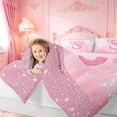 thumbnail image 4 of meiyoeat Girly Coquette Bow 7 Pieces Full Size Bedding Sets For Kids,Pink Sequin Alphabet Print S Full Size Bed in a Bag For Bowtie Lovers,Pink Reversible, 4 of 7