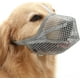 thumbnail image 1 of Bozal para perros con correas ajustables, bozal suave cubierto de malla para perros pequeños y medianos, gris medio., 1 of 5