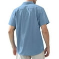 thumbnail image 5 of sogami Men's Linen Shirts Short Sleeve Hawaiian Button down Shirt with Pocket, 5 of 7