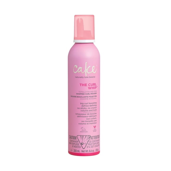 Cake Beauty Mousse para definir y dar volumen a rizos batidos, aloe vera, vitamina E para una fijación flexible, vegano, sin calor, rizos ondulados, cabello rizado, productos sin sulfato para mujeres