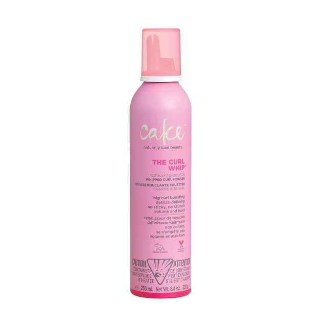 Cake Beauty Mousse para definir y dar volumen a rizos batidos, aloe vera, vitamina E para una fijación flexible, vegano, sin calor, rizos ondulados, cabello rizado, productos sin sulfato para mujeres