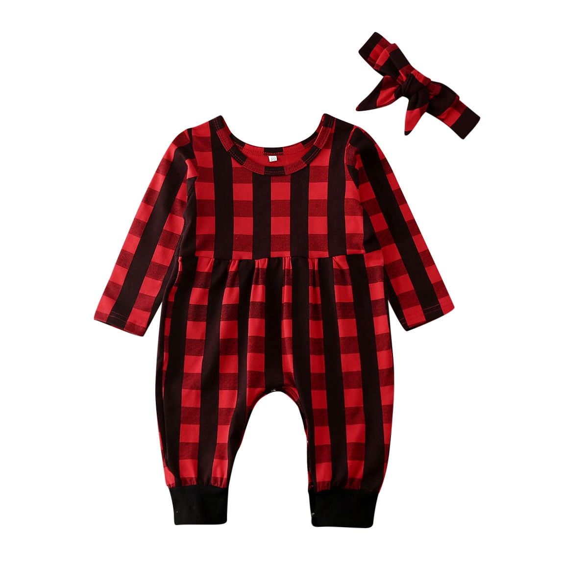 baby girl plaid romper