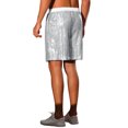 thumbnail image 3 of Pantalones cortos de lentejuelas para hombres, con cintura elástica, brillantes, para fiestas, pantalones cortos de glitter 36 plateados, 3 of 6