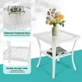thumbnail image 6 of MEETWARM 3 Pieces Outdoor Wicker Swivel Rocker Patio Set, Rocking Chairs Rattan Patio Furniture Sets with Thickened Cushion and Glass-Top Coffee Table, Conversation Bistro Set, White Wicker/Red, 6 of 8