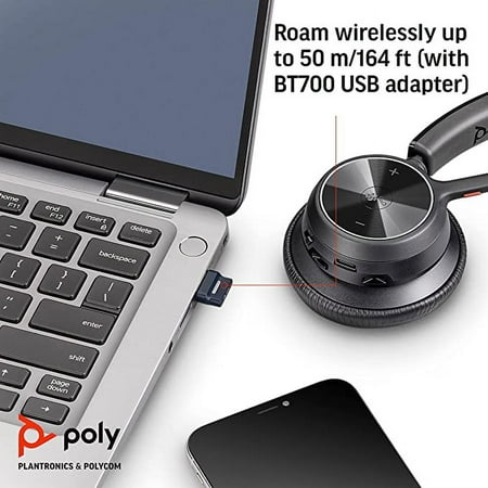 Poly - formerly Plantronics - Voyager 4310 Wireless Noise Cancelling Single Ear Headset with mic - Black