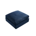 thumbnail image 5 of Rustic Manor Saniyah Navy Linen Ottoman, 5 of 9