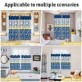 thumbnail image 6 of Blue Yellow Kitchen Curtains 84 Inch Length, Botanical Floral Motifs Wildflower Striped Grommet Top Bedroom Living Room Curtains, Light Filtering Cafe Curtain Drapes 2 Panels Set 104''x84'', 6 of 9