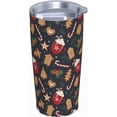 thumbnail image 2 of Christmas 20oz Tumbler with Lid and Straw for Women Men, Sweet Candy Canes Berry Snowflake Insulated Mug Love House Cookies Steel Tumbler Double Wall Vacuum Travel Mug Coffee Cup, 2 of 6