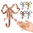 thumbnail image 4 of Shoreew Metal Bow Shape Wall Hooks Decorative Key Bag Hanging Hook Load-bearing Towel Hat Jacket Key Holder for Home Decor, 4 of 7
