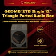 thumbnail image 2 of QPower Single Triangle Car Audio Ported Subwoofer Box, Fits Most 12" Subs, 2 of 4