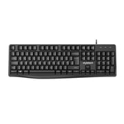 styletech MK100 Wired Keyboard and Mouse Bundle - Black, Compatible with PC