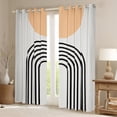thumbnail image 2 of Manfei Geometric Circle Lines Curtains and Drapes,Abstract Stripes Aestheric Black Out Curtains,Beige Black Curtains Pack of 2 (52x63 Each) For Teens,Ultra Soft Home Decor, 2 of 6