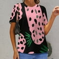 thumbnail image 6 of Leopard Print Pattern T Shirts Basic T-Shirt Short Sleeve Ladies Tee Shirt Summer Graphic Clothing, 6 of 6