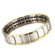 thumbnail image 2 of Pulsera de terapia magnética Pulsera de salud magnética de aleación de doble fila de moda para reducir la tensión Plata Oro, 2 of 12