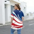 thumbnail image 4 of XADYUY Womens Plus Size Tops Clearance 4th Of July Stars Stripes Graphic Shirt Dressy Crew Neck Short Sleeve Tshirt Independent Day Patriotic Tunics,2XL Blue, 4 of 5