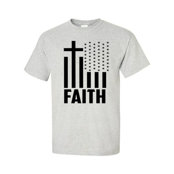 Christian Faith Flag Unisex Short Sleeve T-shirt-Ash-3XL