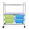 thumbnail image 2 of Costway 4 Drawers Rolling Storage Cart Metal Rack Shelf Home Office Furniture 2 Shelves, 2 of 9