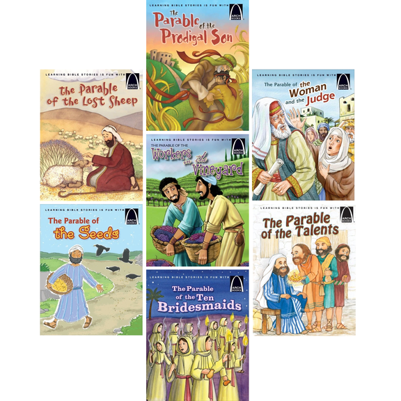 Arch Books Parables (7) ; Parable of the Prodigal Son; Parable of the Seeds; Lost Sheep; Talents; Woman and the Judge; Workers in the Vineyard & More (Paperback Set)