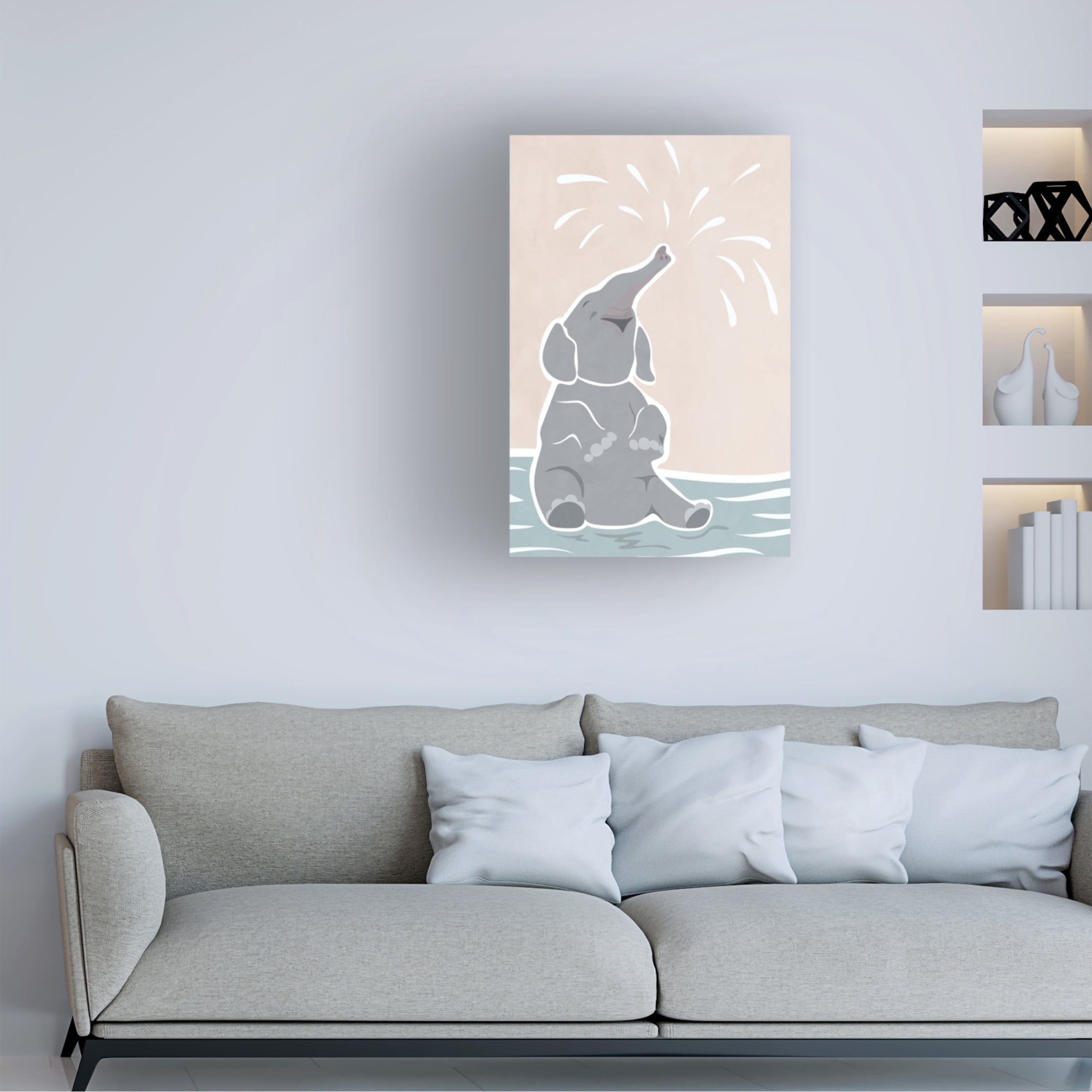 Trademark Fine Art Sarah Manovski  Cute scandi elephant children's art Canvas Wall Art