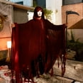 thumbnail image 3 of Guardurnaity Disfraz de Halloween de la Parca para adultos, capa de terror, disfraz de novia, fantasmas, zombi adulto con disfraz universal y Disfraces de disfraces negro grisáceo, 3 of 6