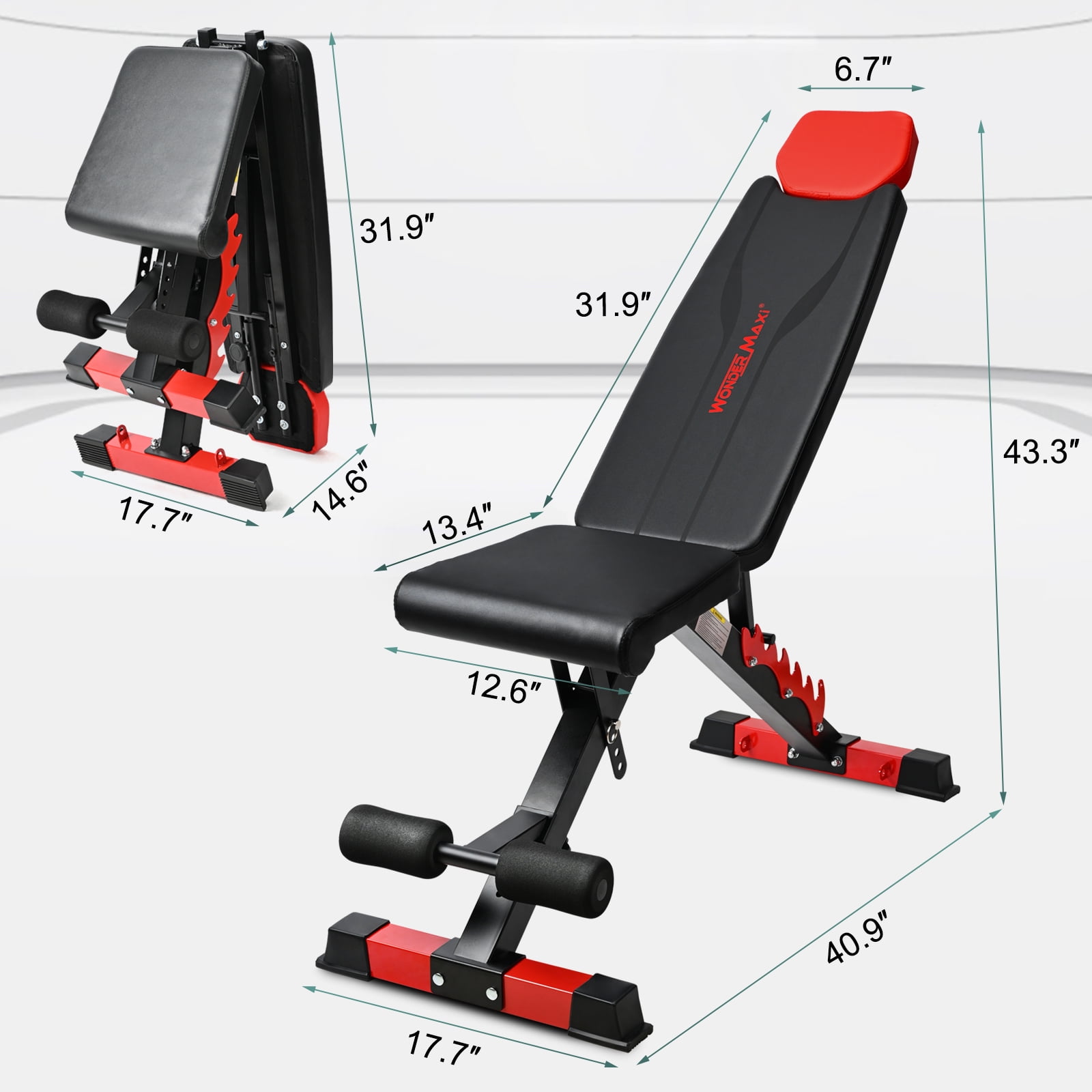 Buy Wonder Maxi Adjustable Weight Bench Strength Training Foldable