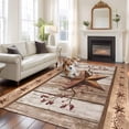 thumbnail image 3 of Vintage Texas Star Wooden Area Rug 6x9 Washable Rug Non Slip Farmhouse Berry Country Large Area Rug Soft Stainresistant Indoor Floor Carpet for Living Room Bedroom Home Office Dining Room Nursery, 3 of 8