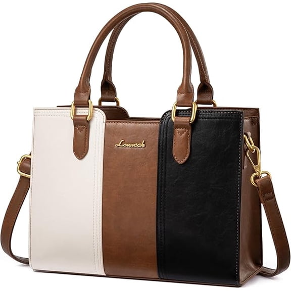 LOVEVOOK Handbag Purses for Women, Vintage Leather Crossbody Bag, Shoulder Handbag, Ladies Fasion Satchel Churches for Work Shopping Dating