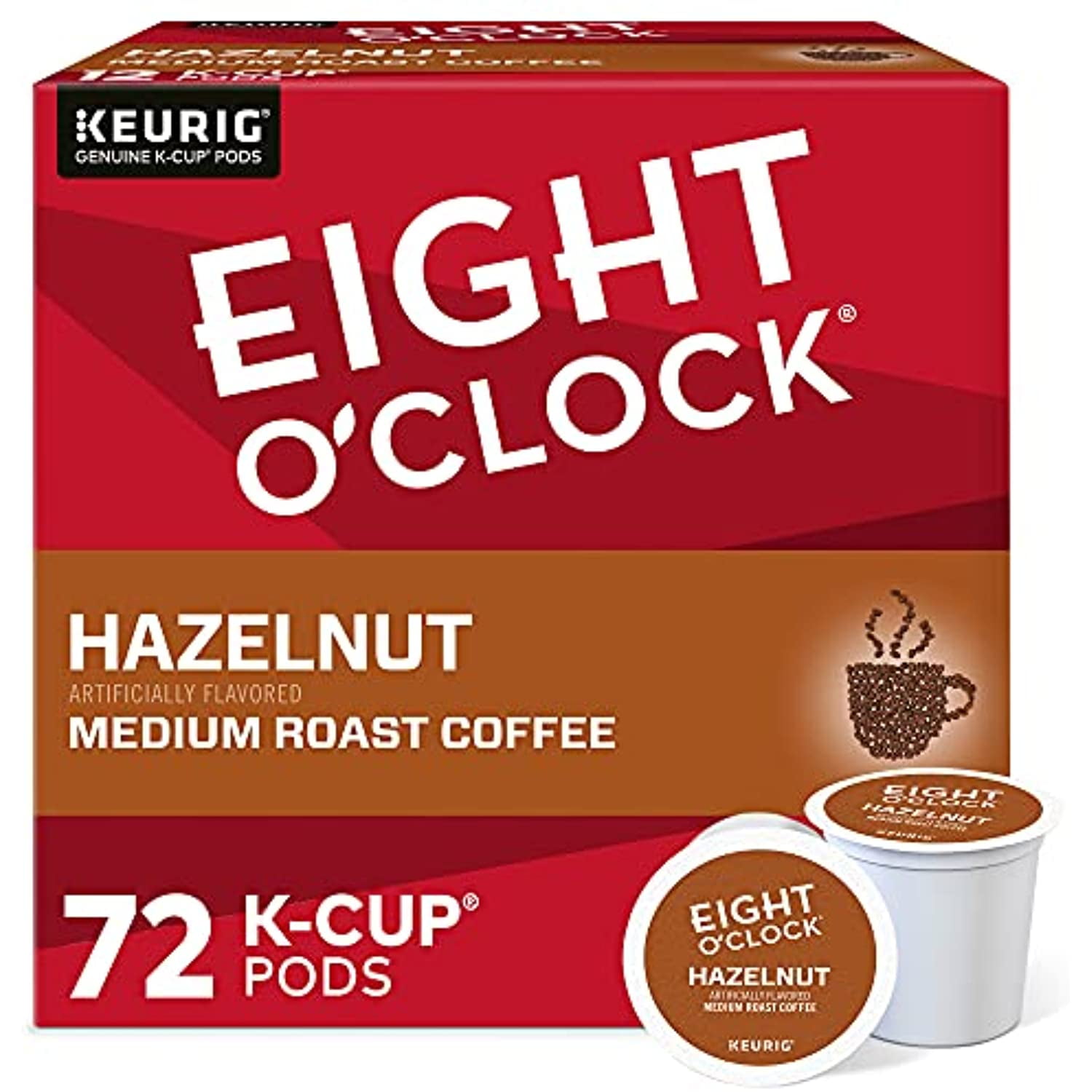 Eight Oclock Coffee Hazelnut, SingleServe Coffee KCup Pods, Medium